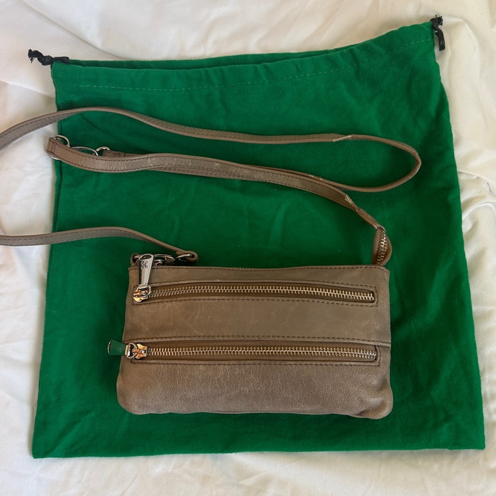 Hobo Taupe Crossbody Bag